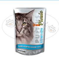 Пауч для кошек PUFFINS PICNIC Рыбное ассорти в соусе 85 гр.