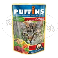 Пауч для кошек PUFFINS Говядина в желе 100 гр.