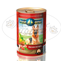 Консервы для собак ВЕРНЫЕ ДРУЗЬЯ Мясное ассорти в соусе ж.б. 415 гр.