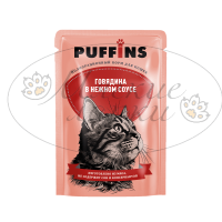 Пауч для кошек PUFFINS Говядина в соусе 75 гр.