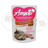 Пауч для кошек АМУРР Мясное ассорти в соусе 100 гр.