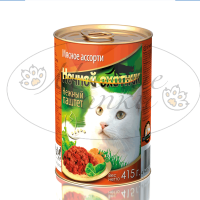 Паштет для кошек НОЧНОЙ ОХОТНИК Мясное ассорти ж.б. 415 гр.