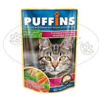 Пауч для кошек PUFFINS Ягненок в желе 100 гр.