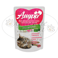 Пауч для кошек АМУРР Утка с морковью в соусе 100 гр.