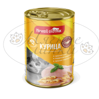 Консервы для кошек НОЧНОЙ ОХОТНИК Курица в соусе ж.б. 415 гр.