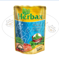 Пауч для кошек HERBAX Рыбное ассорти в соусе с мятой 100 гр.