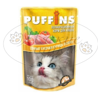Пауч для кошек PUFFINS Курица в соусе 100 гр.