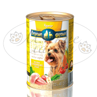 Консервы для собак малых пород ВЕРНЫЕ ДРУЗЬЯ Курица в соусе ж.б. 415 гр.