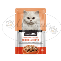 Пауч для кошек НОЧНОЙ ОХОТНИК Мясное ассорти в соусе 100 гр.