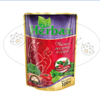 Пауч для кошек HERBAX Мясное ассорти в соусе с листьями брусники 100 гр.
